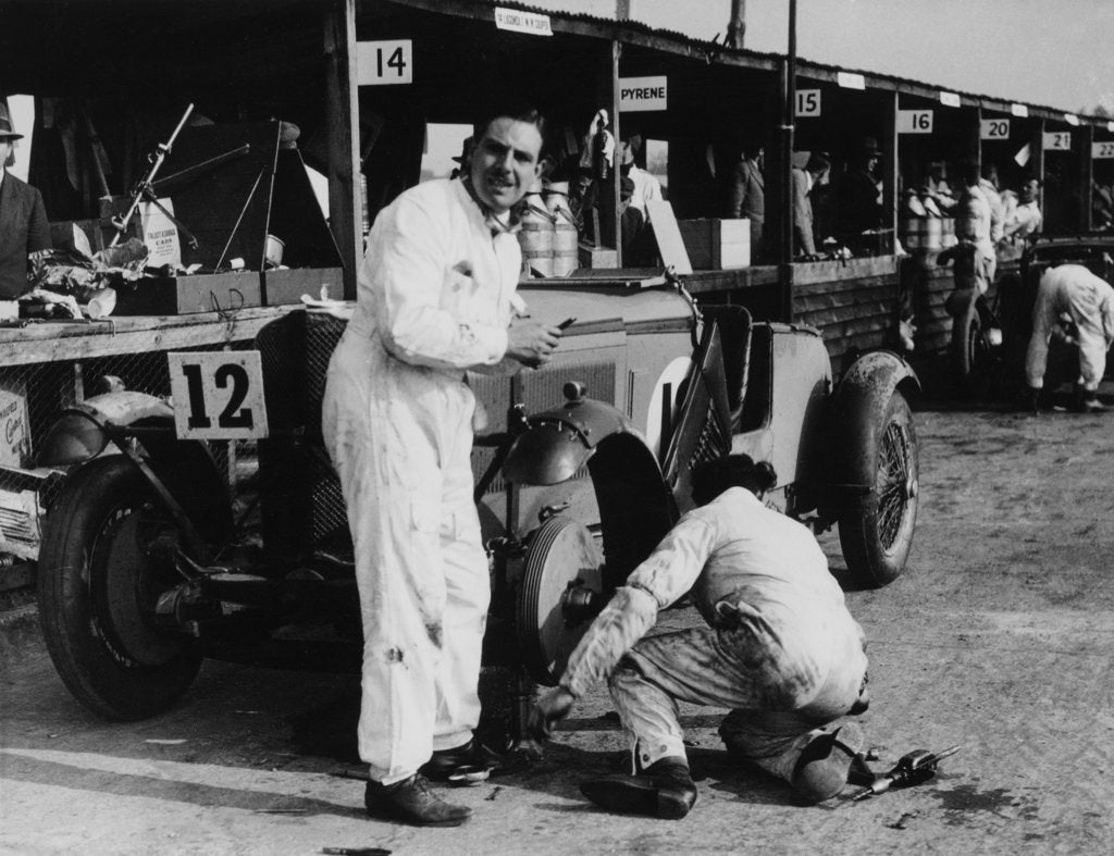 Detail of Owen Saunders-Davies and Bill Craig during the Double Twelve Race, Brooklands, Surrey, 1931 by Unknown