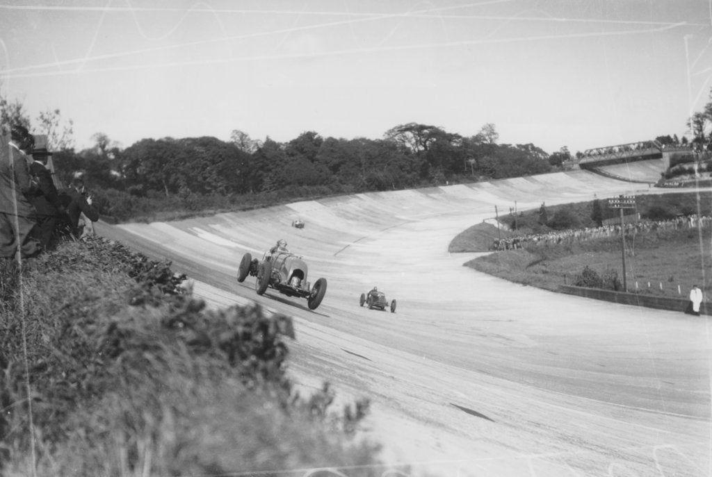 Detail of Henry Birkin in a Bentley, Brooklands, Surrey, (c1932?) by Unknown