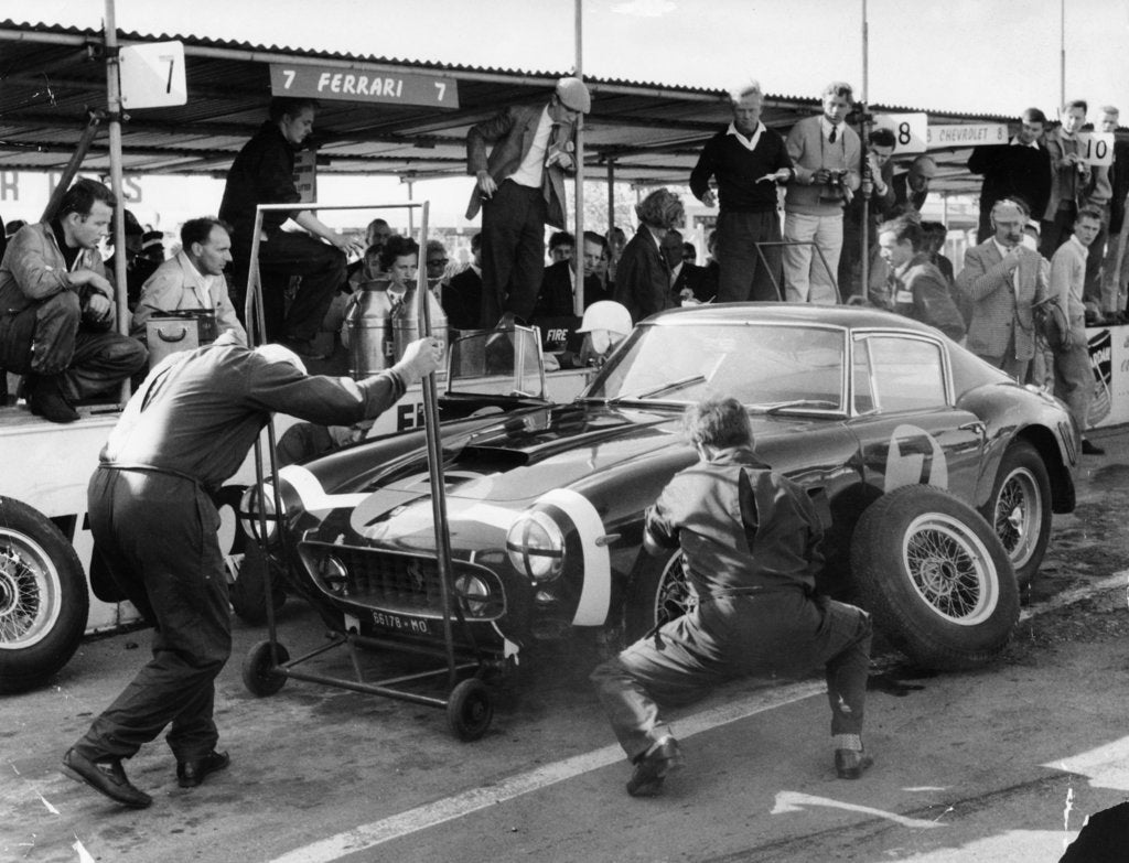 Detail of Stirling Moss in a Ferrari, Goodwood, 1961 by Unknown