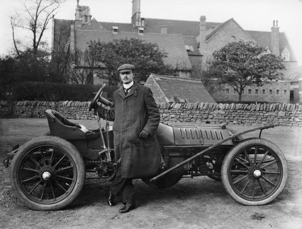 Detail of Charles Stewart Rolls with a 1905 Wolseley, c1905 by Unknown