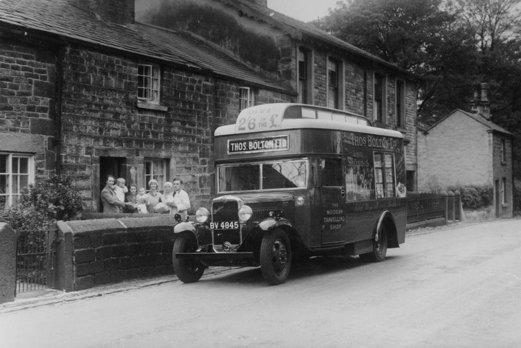 Detail of 1933 Bedford 2 ton WLG truck used as a travelling shop, c1933 by Unknown