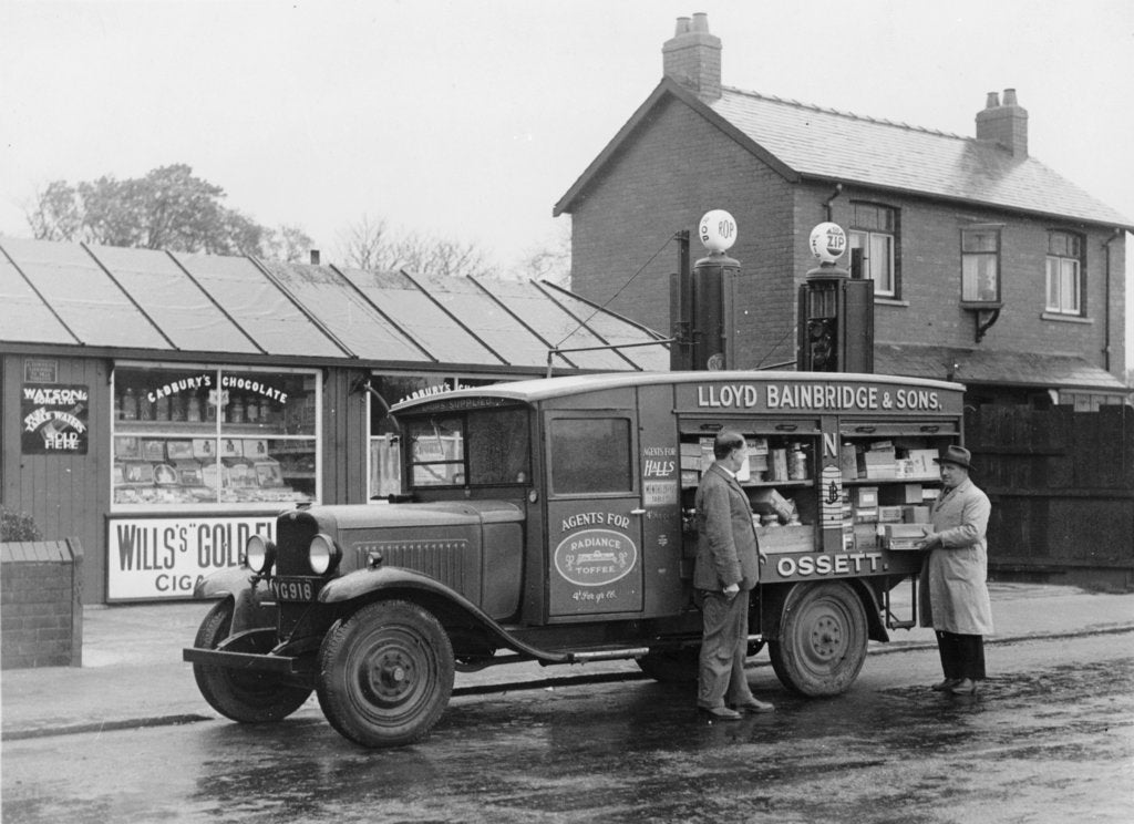 Detail of Mobile confectionery shop, a 1932 Bedford 30cwt WS lorry, (c1932?) by Unknown