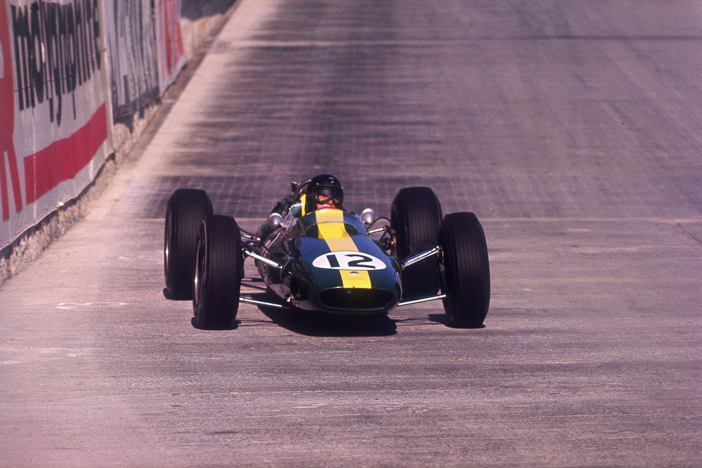Detail of Jim Clark driving a Lotus, Monaco Grand Prix, 1964 by Unknown