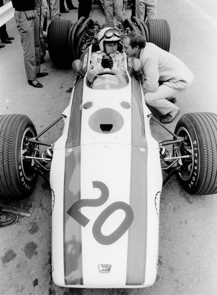 Detail of John Surtees in Honda V12, Belgian Grand Prix, 1968 by Unknown