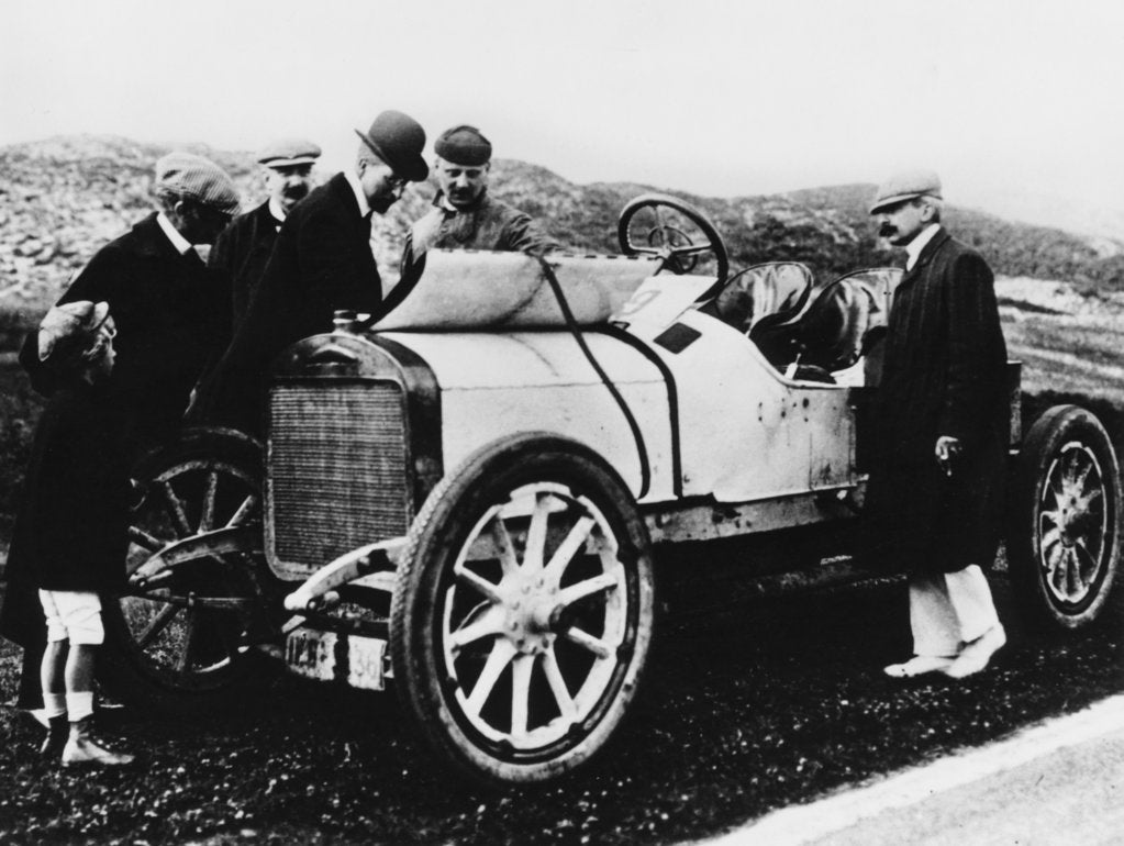 Detail of King Albert I of Belgium inspecting a car, c1909-c1913 by Unknown