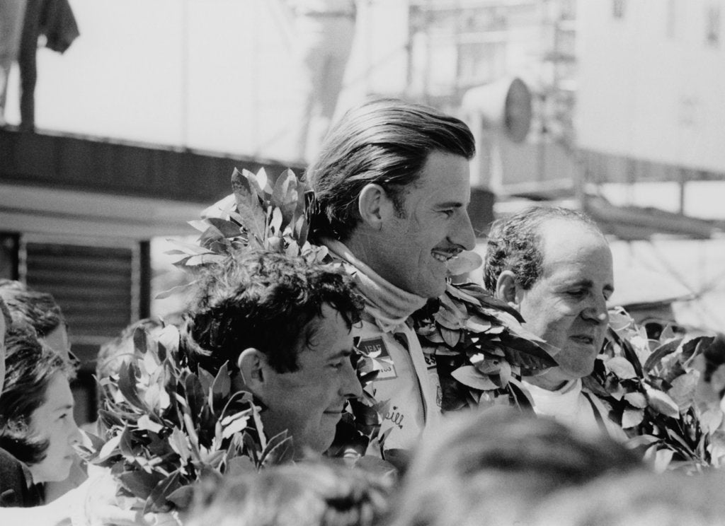 Detail of Graham Hill, Denny Hulme and Brian Redman, Spanish Grand Prix, 1968 by Unknown