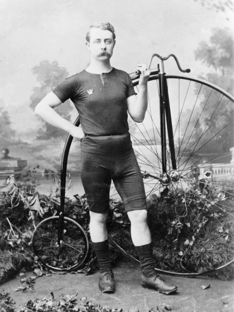 Detail of Ralph Clifton with a penny farthing, (c1895?) by Unknown
