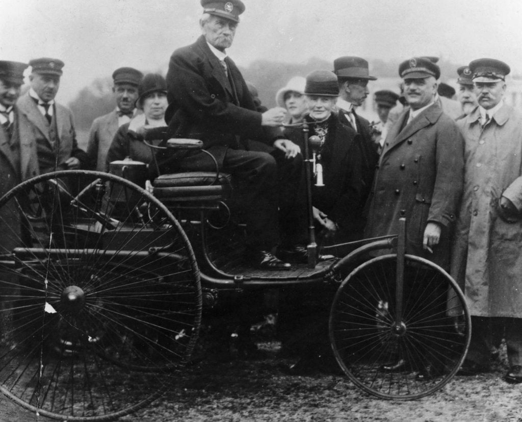 Detail of Karl Benz in his Benz motor car, 1886 by Unknown