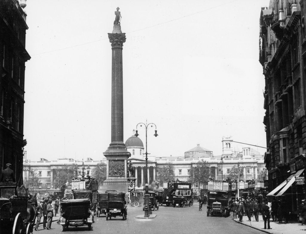 Detail of Nelson's Column, Trafalgar Square, London, 1920 by Unknown