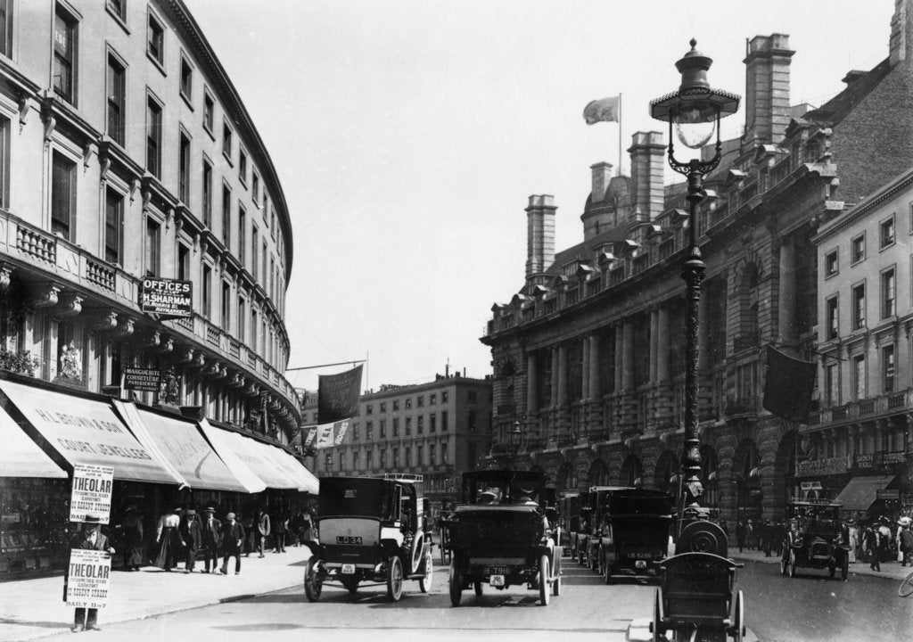 Detail of Traffic down Regent Street, London, 1910 by Unknown