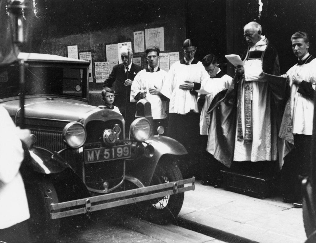 Detail of The blessing of cars, City of London, c1930 by Unknown