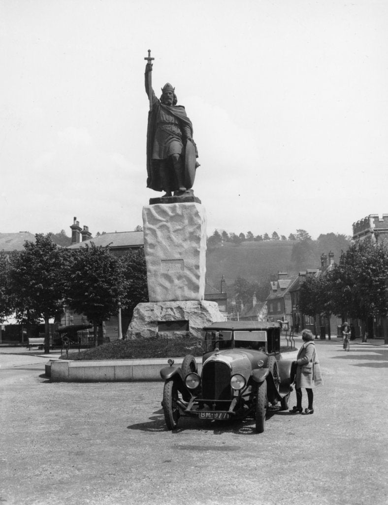 Detail of Bentley 3 litre by King Alfred statue in Winchester, Hampshire by Unknown