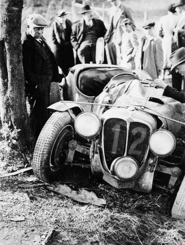 Detail of Crash of the Le Mans 24 Hours winner at Spa, Belgium, 1938 by Unknown