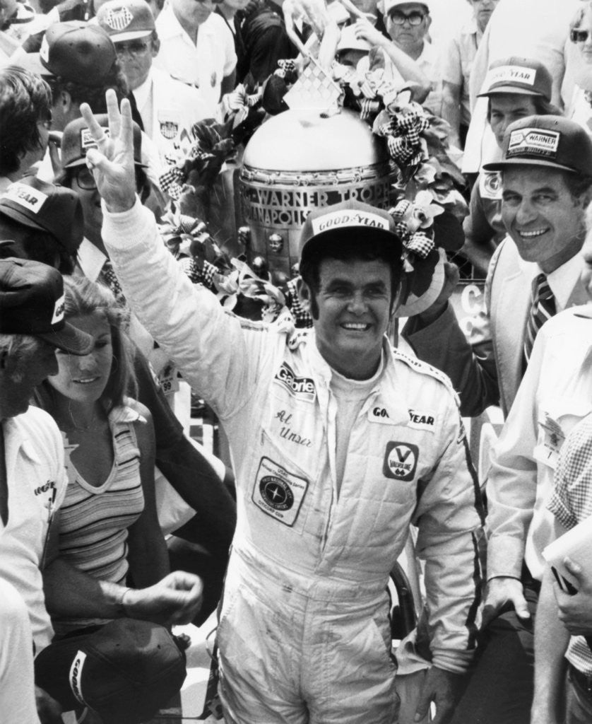 Detail of Al Unser, winner of the Indy 500 by Anonymous