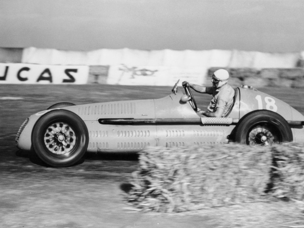 Detail of Luigi Villoresi winning the British Grand Prix, Silverstone, October 1948 by Unknown