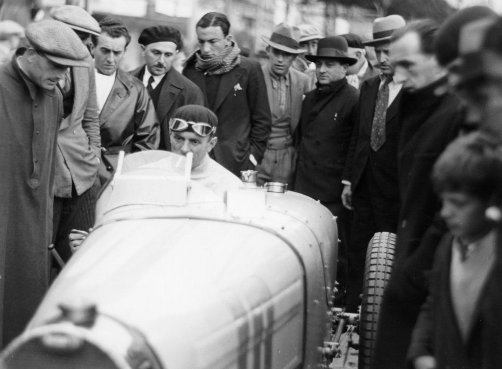 Detail of Achille Varzi in a Bugatti T51, winner of the Monaco Grand Prix by Anonymous