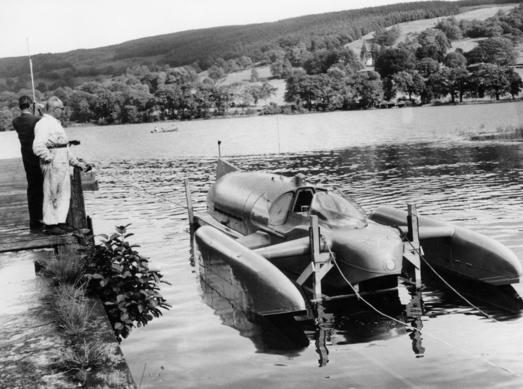 Detail of Bluebird K7 at Coniston Water, Cumbria, 1958 by Unknown