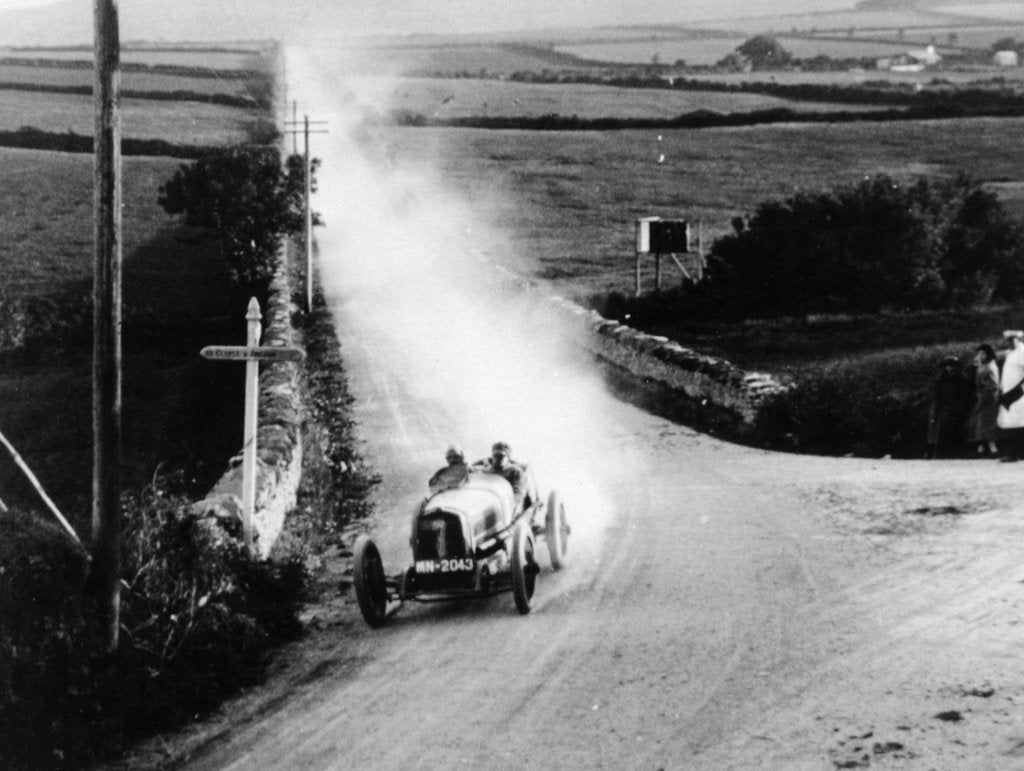 Detail of Talbot Darracq in action, Isle of Man TT race, 1922 by Unknown