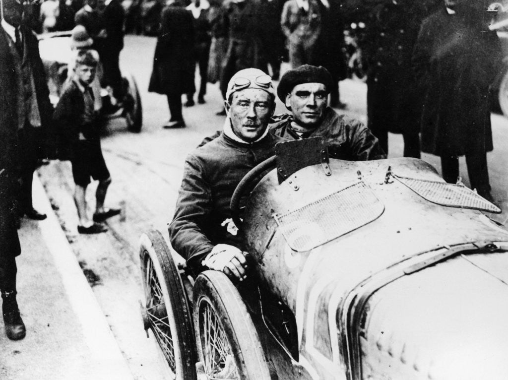 Detail of Sir Algernon Lee Guinness at the wheel of a Sunbeam by Anonymous