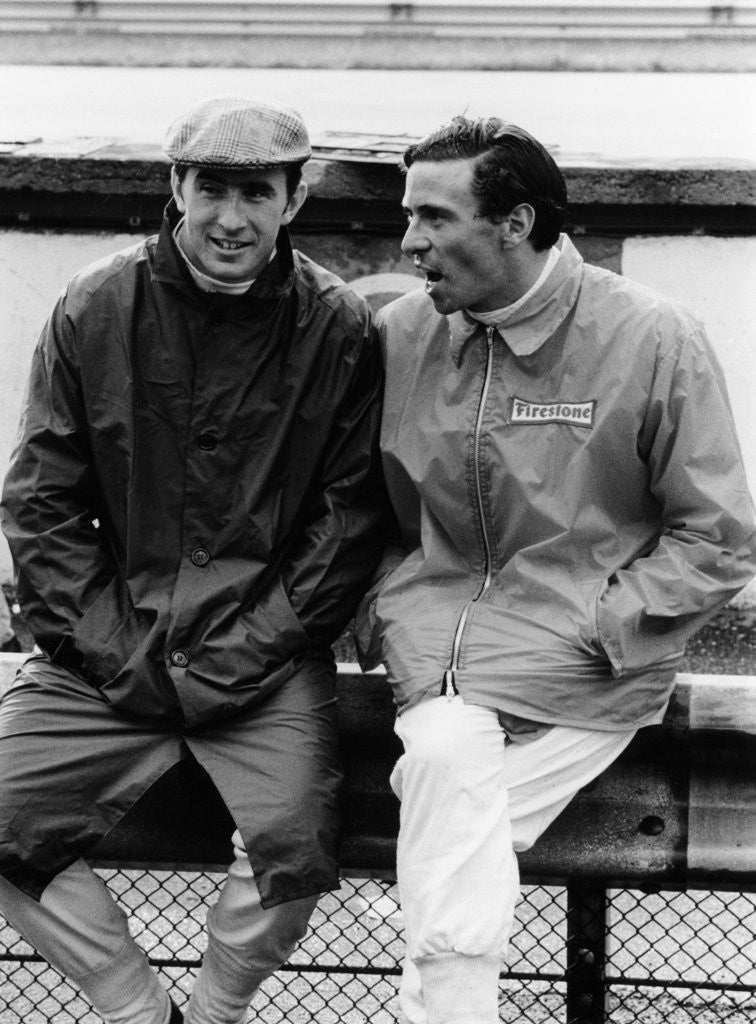 Detail of Jackie Stewart on the left, and Jim Clark by Anonymous