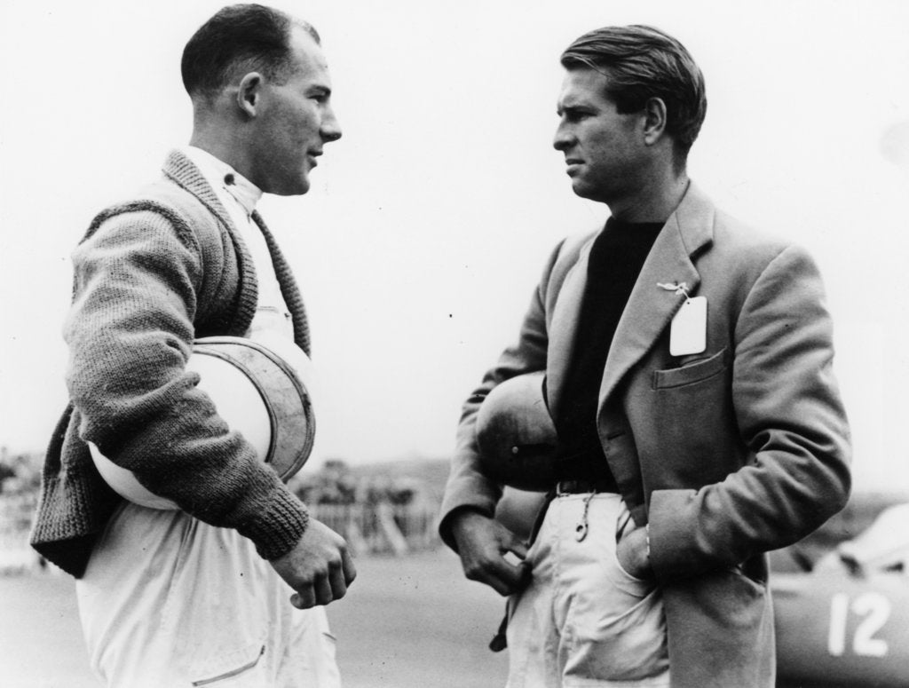 Detail of Peter Collins with Stirling Moss by Unknown