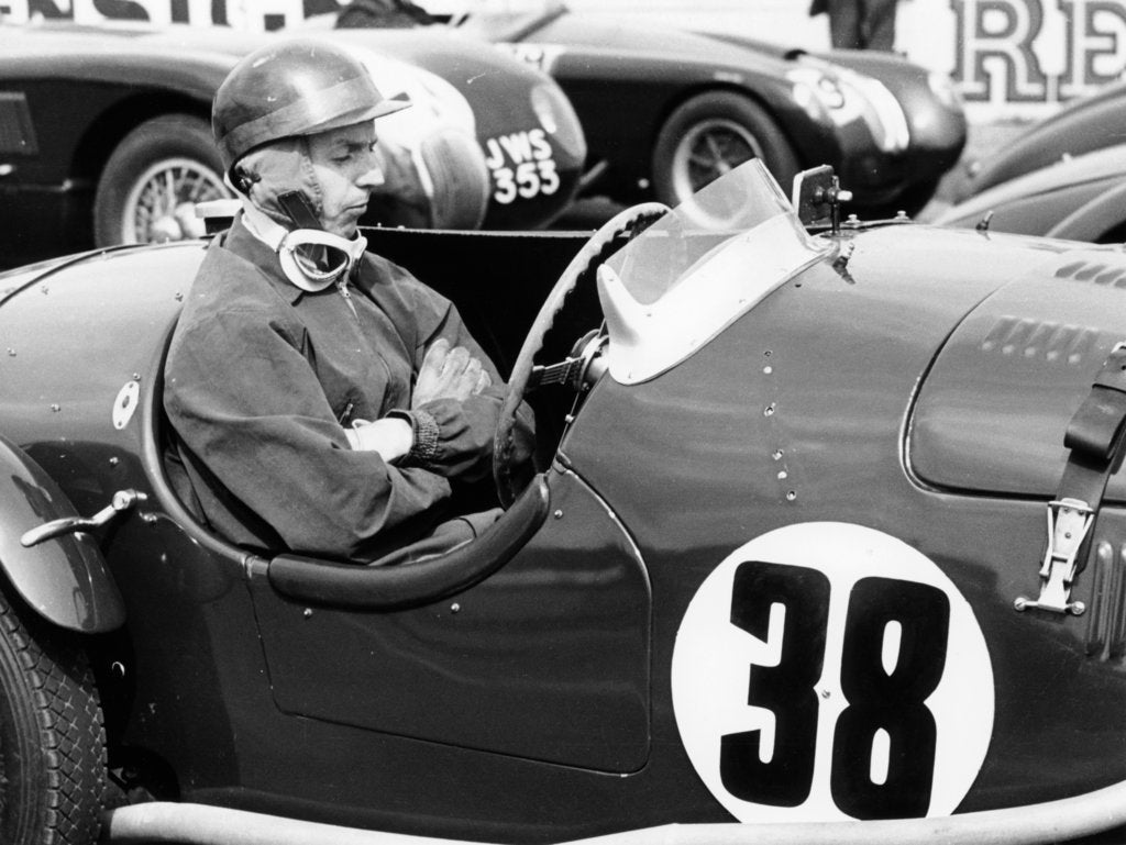Detail of Tony Brooks at a BARC Members meeting at Goodwood, West Sussex, 1954 by Unknown