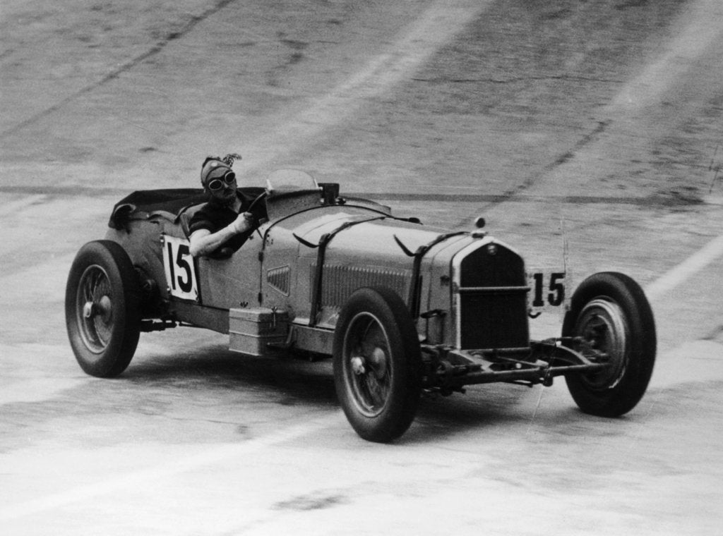 Detail of Henry Birkin in an Alfa Romeo at Brooklands, Surrey, 1930s by Unknown