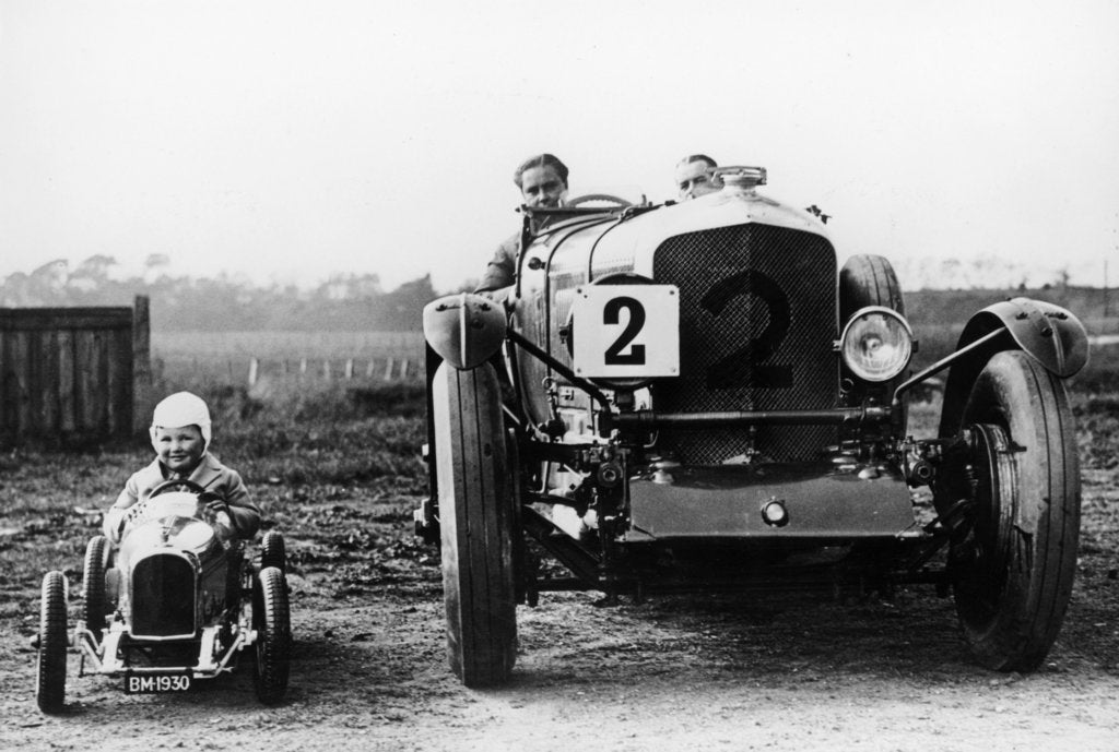 Detail of Frank Clement and Woolf Barnato in a Bentley Speed 6, Brooklands, Surrey, 1930 by Unknown