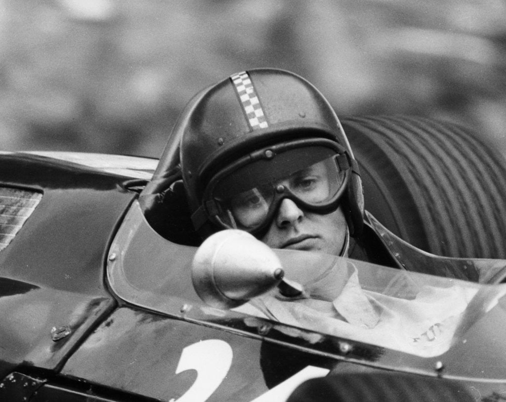Detail of Chris Amon in a Lotus 25-BRM V8 by Anonymous