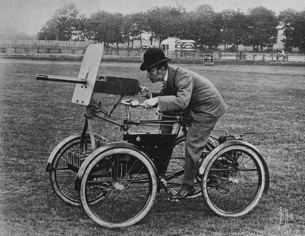 Detail of Simms 'Motor Scout' armoured quadricycle, c1899 by Unknown