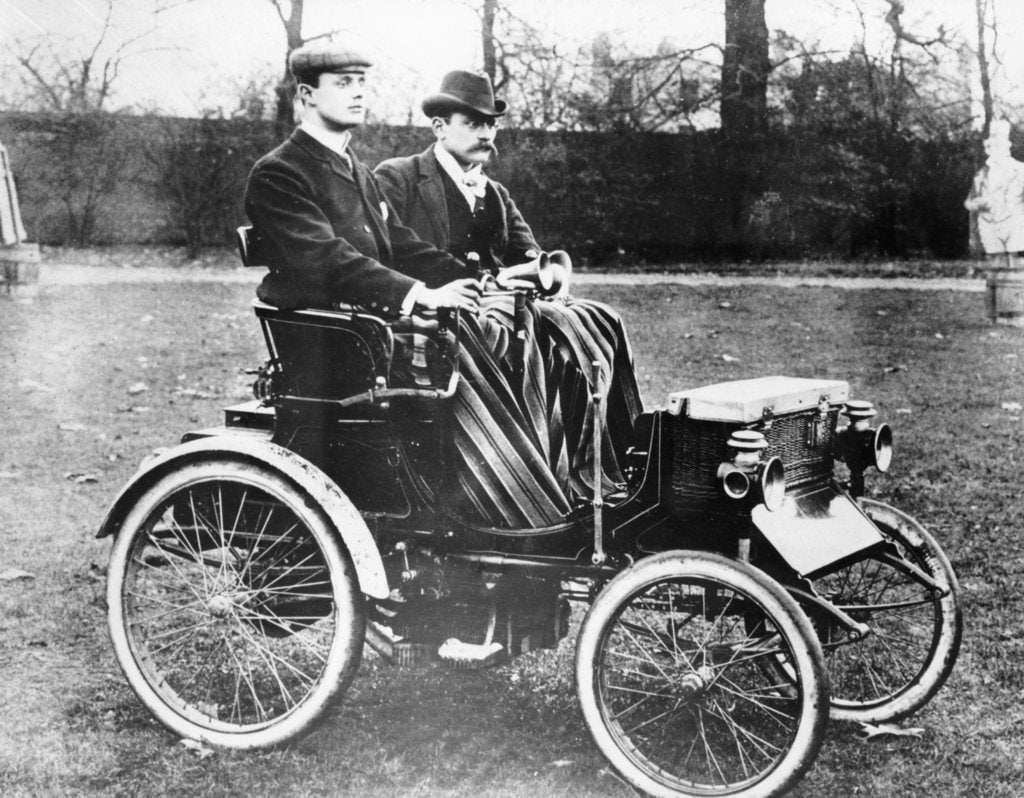 Detail of CS Rolls in his 4hp Peugeot Voiturette, c1900 by Unknown