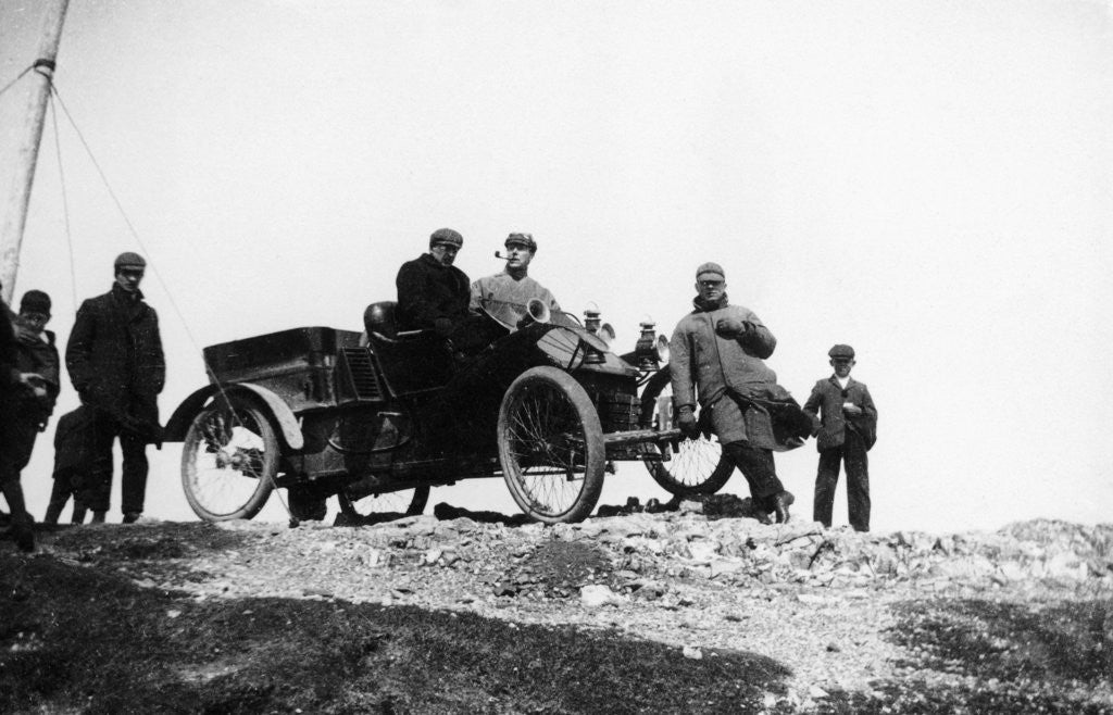 Detail of A veteran car and passengers at Great Orme's Head by Anonymous
