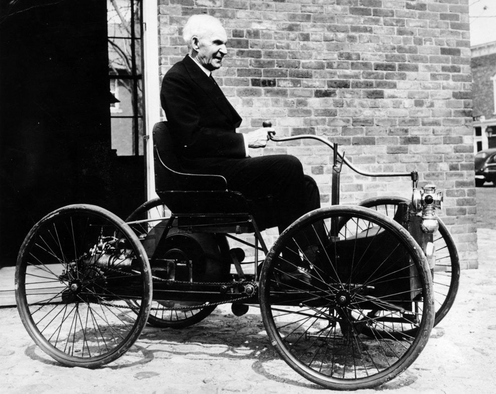 Detail of Henry Ford on a 1896 Ford by Anonymous