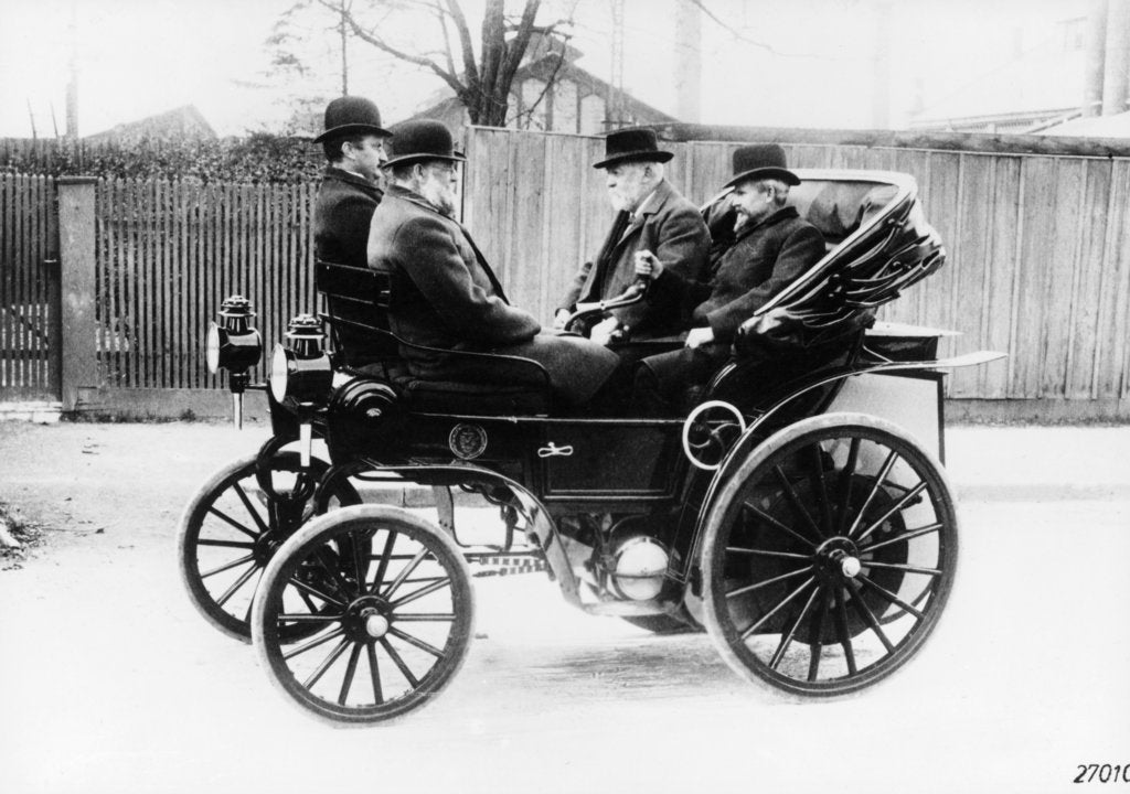 Detail of Gottlieb Daimler in an 1891 Canstatt Daimler, 1891 by Unknown