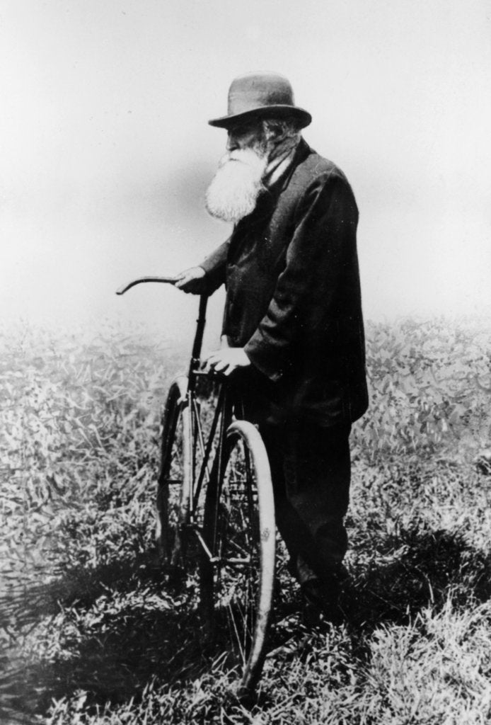 Detail of John Boyd Dunlop with bicycle, July 1918 by Unknown