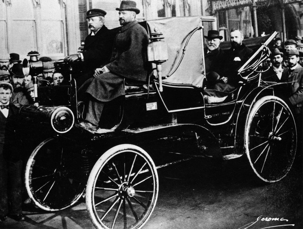 Detail of Gottlieb Daimler in a Canstatt Daimler, 1896 by Unknown