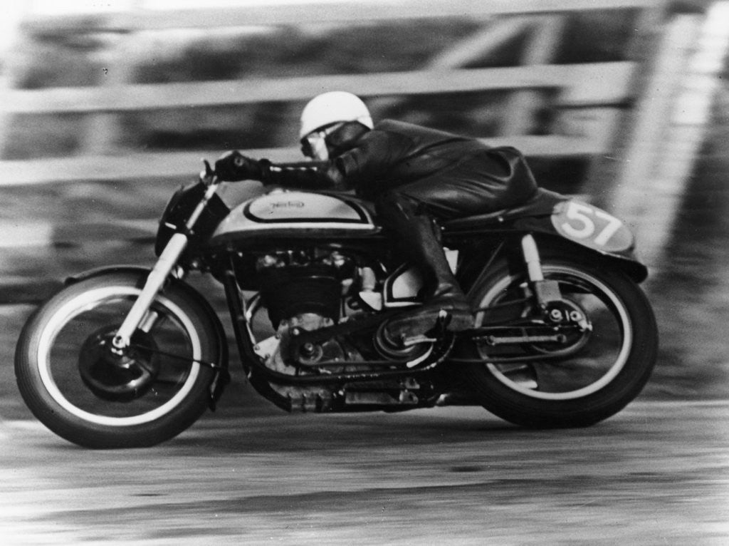 Detail of A Norton in action in the Isle of Man TT by Anonymous