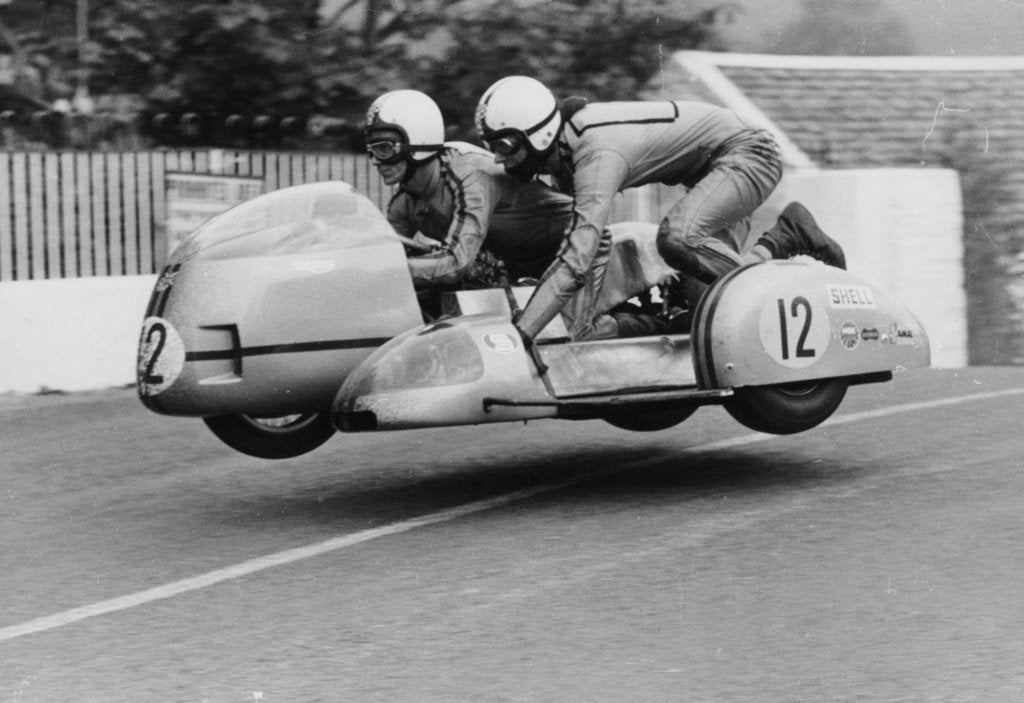 Detail of Sidecar TT race, Isle of Man, 1970 by Unknown