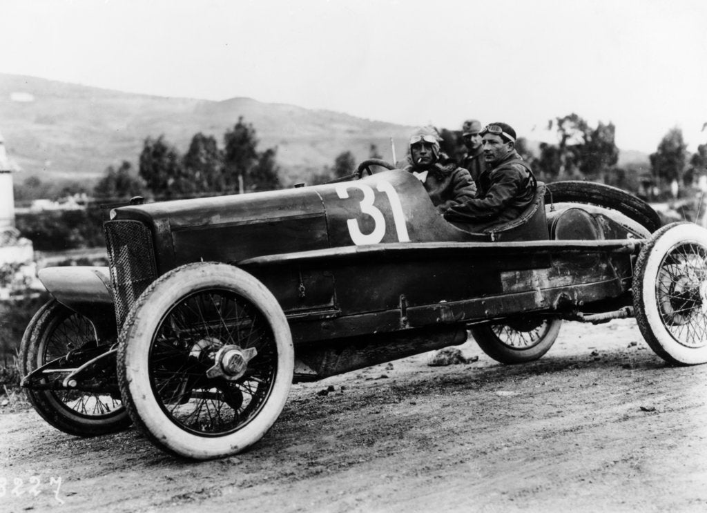 Detail of Wild driving an Itala 51, in the Targa Florio race, Sicily, 1922 by Unknown