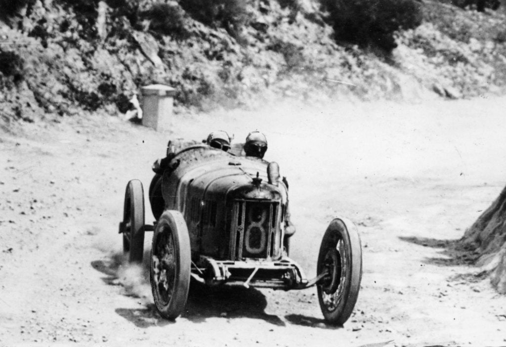 Detail of Pietro Bordino in a Fiat 803, in the Targa Florio race, Sicily, 1924 by Unknown