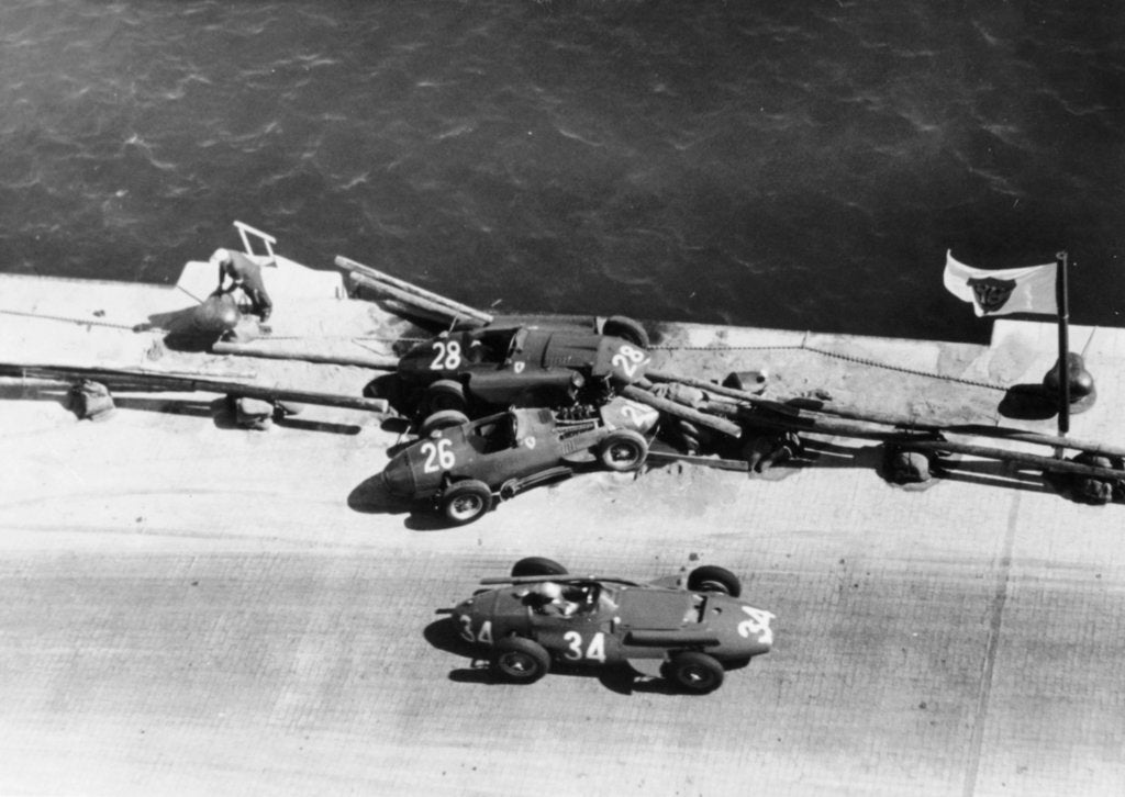 Detail of A crash at the Monaco Grand Prix, 1957 by Unknown