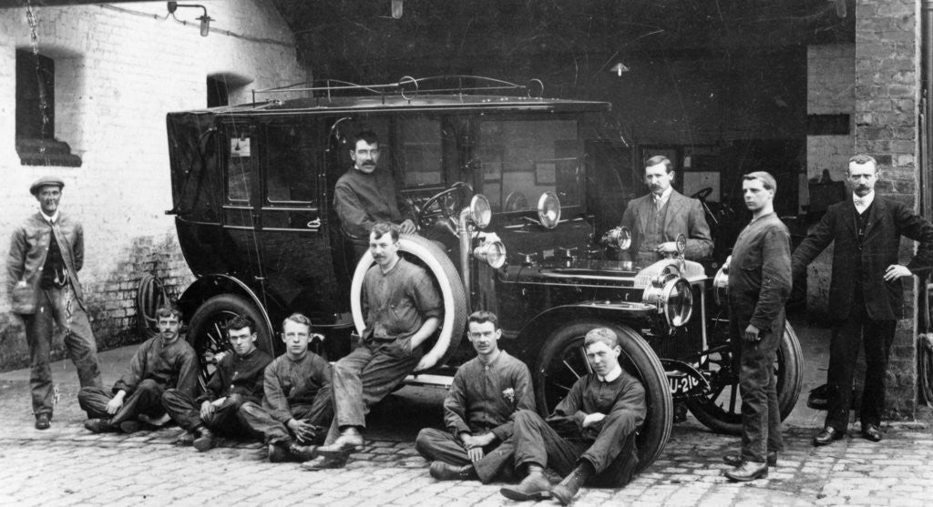 Detail of Men with a 1911 Daimler by Anonymous