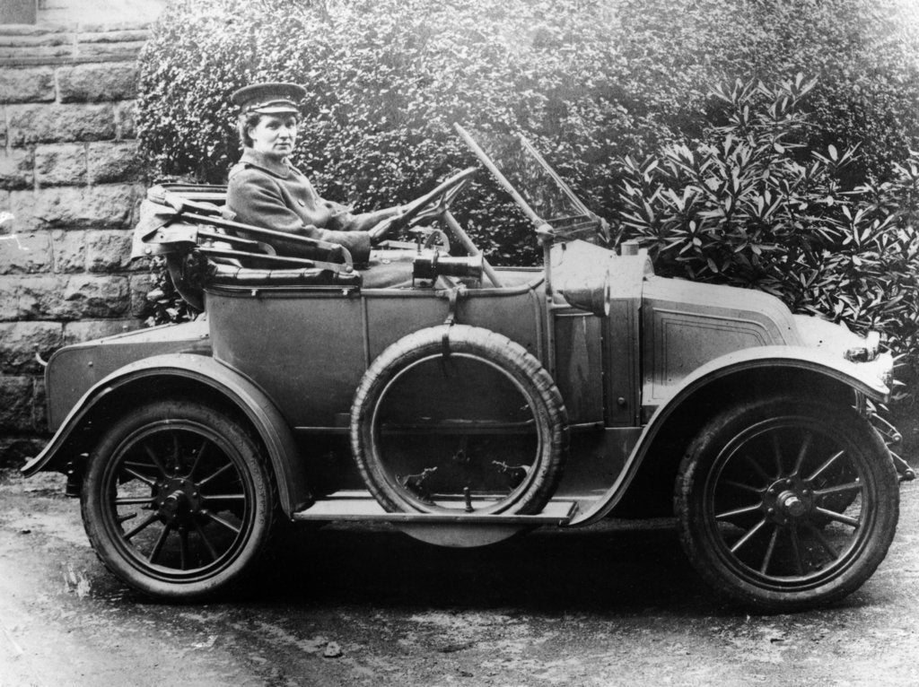Detail of Woman in a 1911 convertible Renault AX, c1911 by Unknown