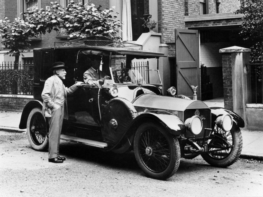 Detail of Two men with a 1913 Napier, c1913 by Unknown