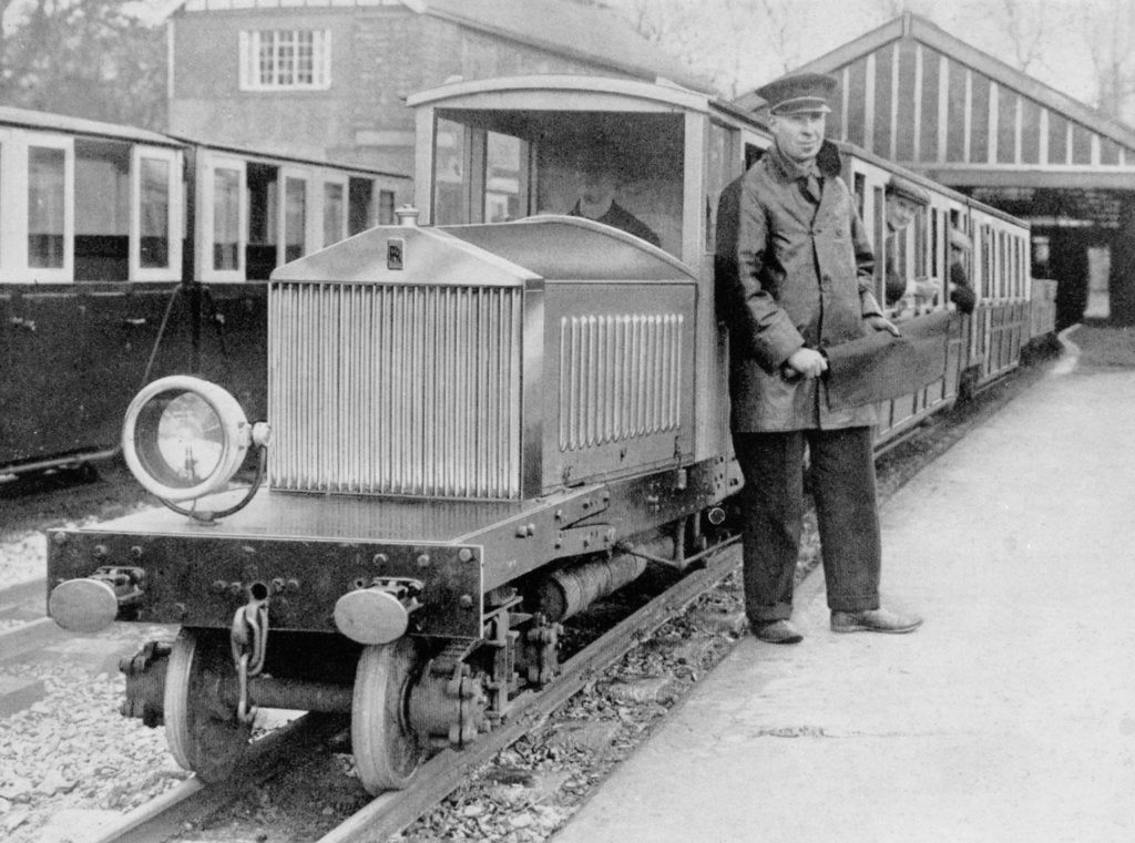 Detail of Rolls-Royce Silver Ghost locomotive on the Romney, Hythe & Dymchurch Railway, 1933 by Unknown