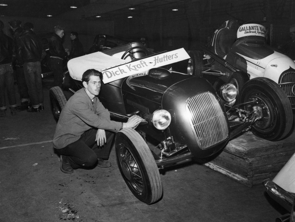Detail of A typical 'bucket' type American street rod, (c1950s?) by Unknown