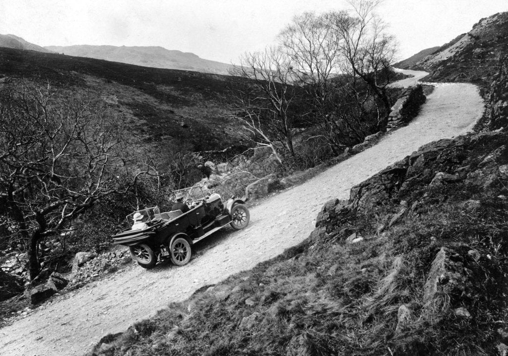 Detail of A Morris Oxford climbing a steep hill in the Lake District, Cumbria, (c1920s?) by Unknown