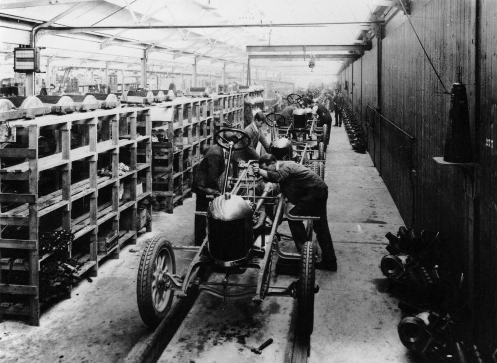 Detail of Assembly line of the Morris Bullnose, Cowley, Oxfordshire, 1925 by Unknown