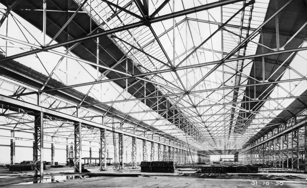 Detail of Ford plant during construction, Dagenham, Essex, 1930 by Unknown