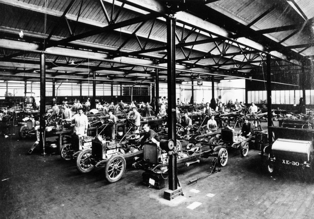 Detail of Interior of the Calcott car factory, Coventry, Warwickshire, April, 1921 by Unknown